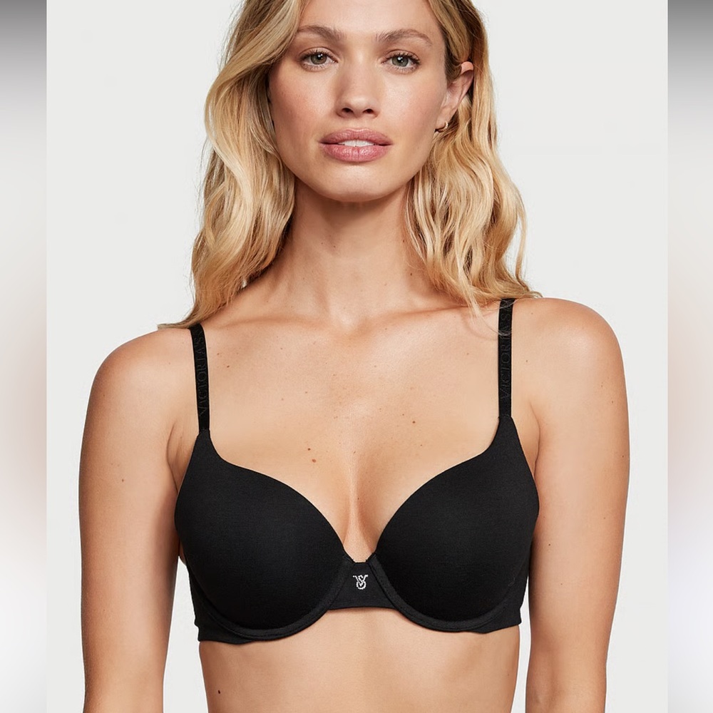 NWT VICTORIA’S secret size 32DDD Push-Up Cotton Perfect Shape Bra BLACK